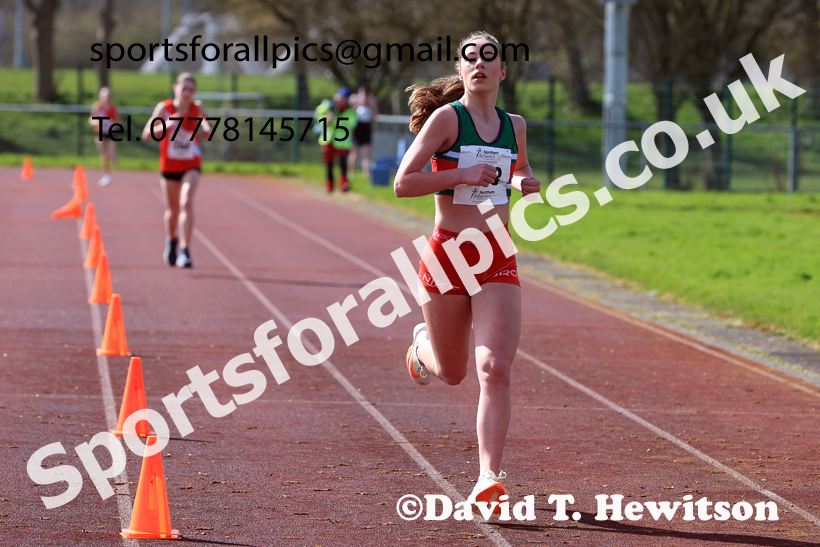 Girls Under-15s Young Athletes 5k, 2026 Northern Mens 12 and Womens 6 Stage Road Relays and Young Athletes 5k, Sheepmount Stadium, Carlisle. Photo: David T. Hewitson/Sports for All Pics